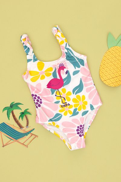 U.S. Polo Assn. Costum de baie roz pentru fete 50283480 -VR041