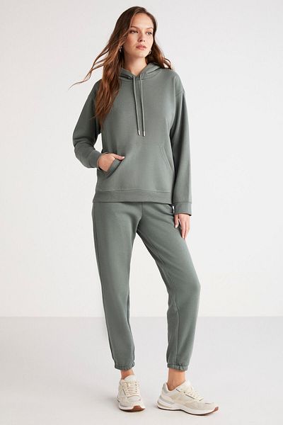 GRIMELANGE MIRAI Weiche grüne Damen-Jogginghose mit Fleece-Innenseite