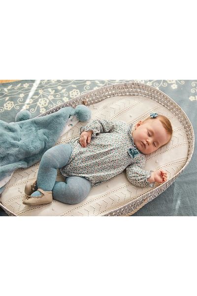 MAYORAL Blue Floral Print Baby Girl Romper and Panty Set - 2609