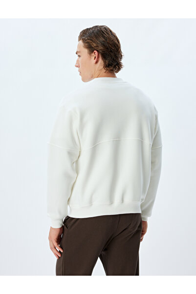 Koton Oversize Hırka Fermuarlı Basic Dikiş Detaylı Şardonlu Pamuk Karışımlı