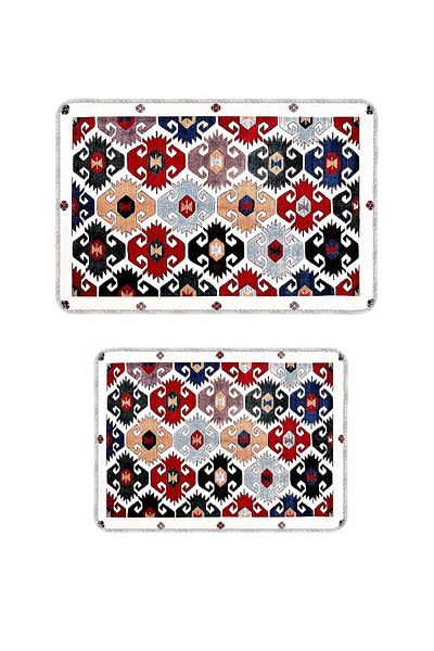 Artızon Colorful Modern Design Non-Slip Base Washable Bathroom Set Set 50X60-60X90 cm