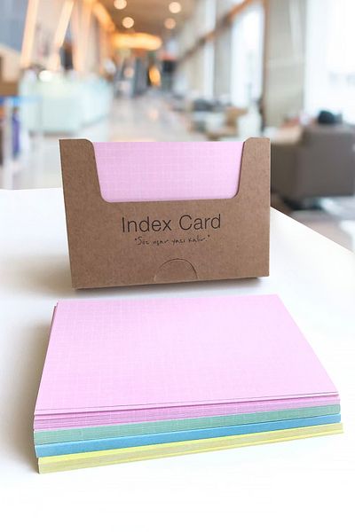 Copyder Pastel Colored Double Sided Checkered and Striped Note Papers - Boxed 100 Pieces