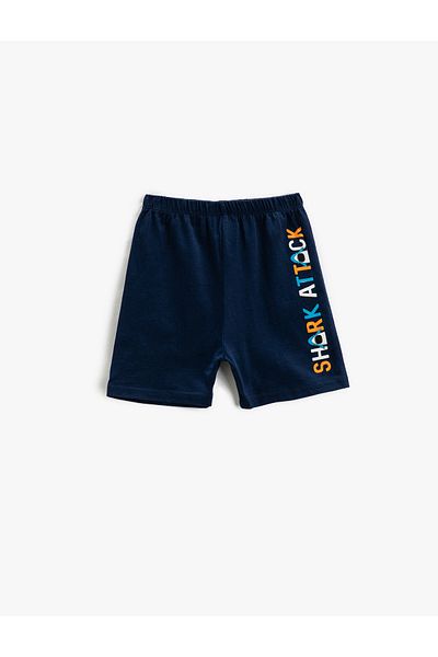 Koton Elastic Waist Normal Navy Blue Baby Shorts 3smb40091tk