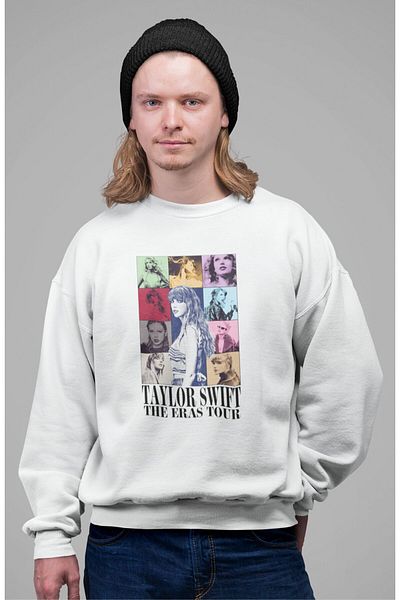 Fuddy Moda Taylor Swift Eras Tour Back Φούτερ χωρίς κουκούλα, Unisex Oversize φούτερ Taylor Swift