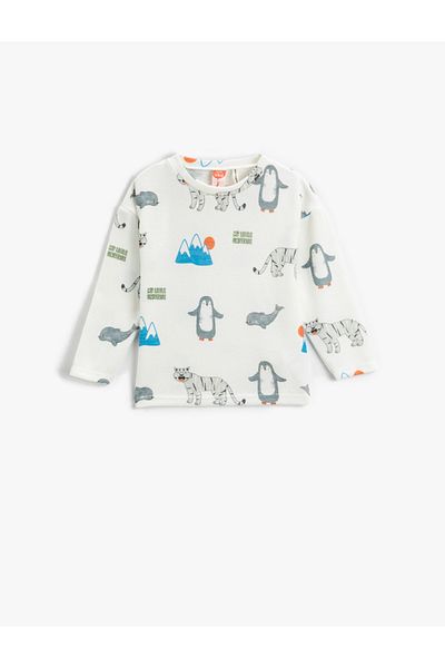 Koton Tričko s dlouhým rukávem s potiskem Animal Graphic