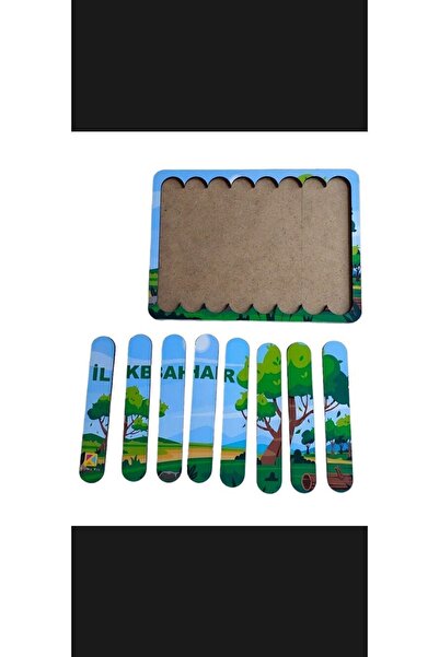 kayasan kids 4'lü Ahşap Stick Puzzle Set 4 Mevsim