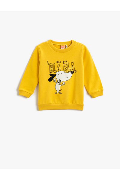 Koton Printed Sweatshirt Cotton Crew Neck