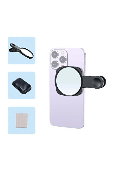 Choice طقم مشبك عدسة كاميرا الهاتف الذكي الأسود مع مرآة سيلفي لهاتف آيفون الذ...