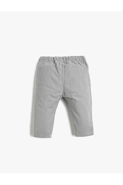 Koton Trousers Tie Waist Elastic Pocket Cotton