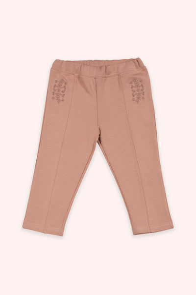 Panço Kız Bebek Beli Lastikli Gül Pantolon