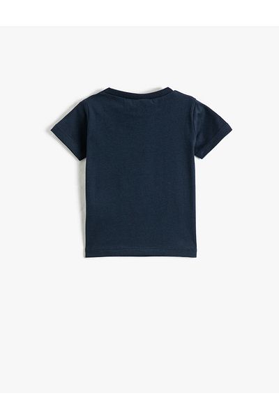 Koton Printed Navy Blue Baby T-shirt 3smb10055tk
