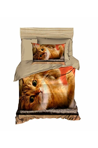 Fabeteks Cute Cat Single Young Duvet Cover Set