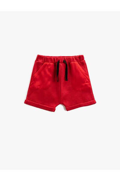 Koton Basic Shorts Tie Waist Pocket Textured