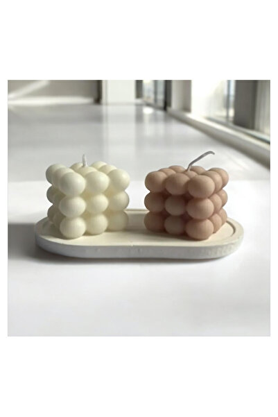 MissTulinaKozmetik İkili bubble mum sunum tabağı HEDİYELİ