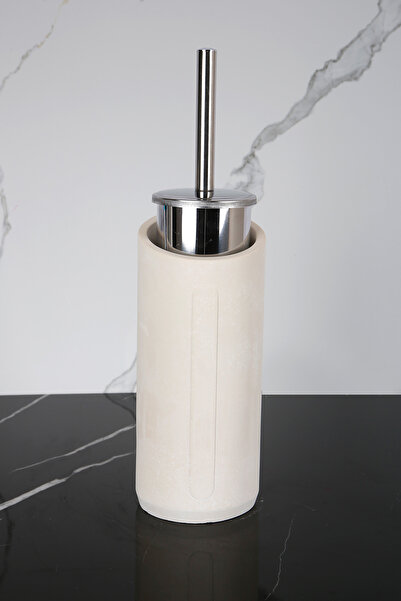 betonmall 2 Pieces Decorative Concrete Toilet Brush Metal Wc Brush Holder