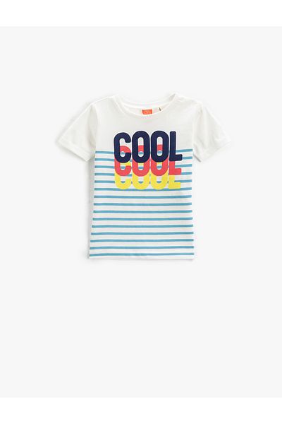 Koton Short Sleeve T-Shirt Crew Neck Printed
