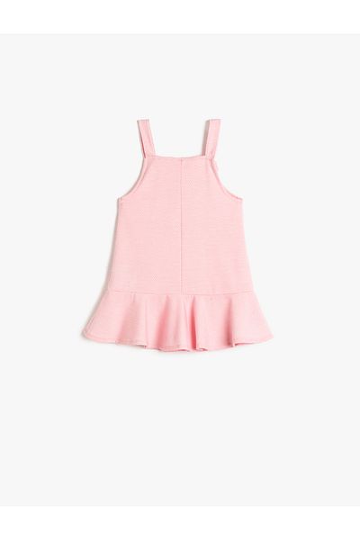 Koton Salopet Dress Heart Appliqued Textured Voluminous