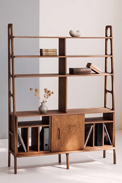 Woodesk Branch, Ahşap Kitaplık Ve Raf Ünitesi, 190x140, Tik Renk, Cpt4753-190