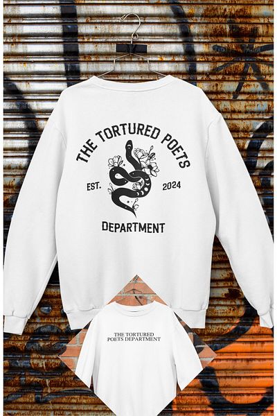 Fuddy Moda Φούτερ TTPD Est 2024 Unisex Oversize - Εκτύπωση στην πλάτη, χωρίς κουκούλα, στάμπα Taylor Swift