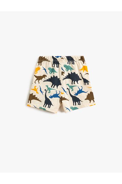 Koton Dinosaur Printed Shorts with Elastic Waist