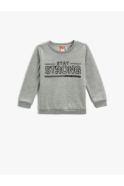 Koton Printed Sweatshirt Long Sleeve Crew Neck