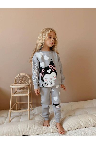 hira kids collection Kuromi̇ Character Printed Girl's Bottom Top Set