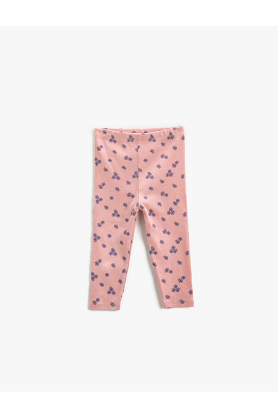 Koton Leggings mit floraler Struktur und elastischem Bund