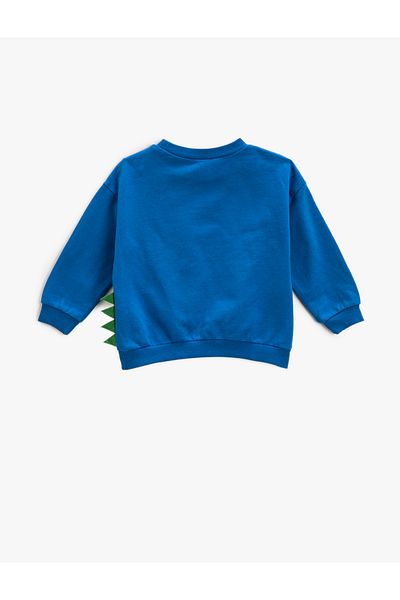 Koton New Year Themed Dinosaur Printed Sweatshirt Crew Neck Long Sleeve