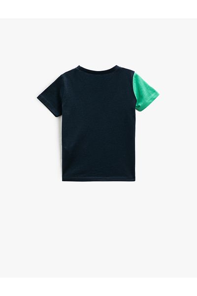 Koton Printed Navy Blue Baby T-shirt 3smb10016tk