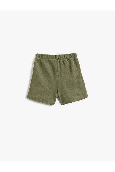 Koton Basic Shorts Textured Pockets Elastic Waist