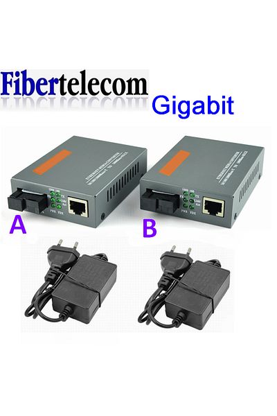 Choice 1pair Gigabit Fiber Optical Media Converter HTB-GS-03 1000Mbps Single Fiber SC Port External Power