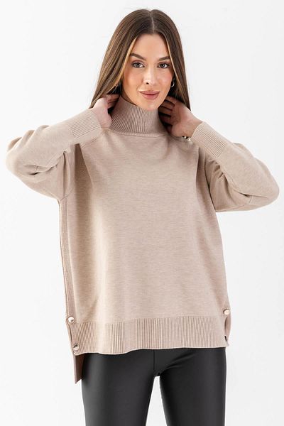 Irmak Kerekli Bluză de damă, bej, cu fantă Thessaloniki Old Money Knitwear 171014