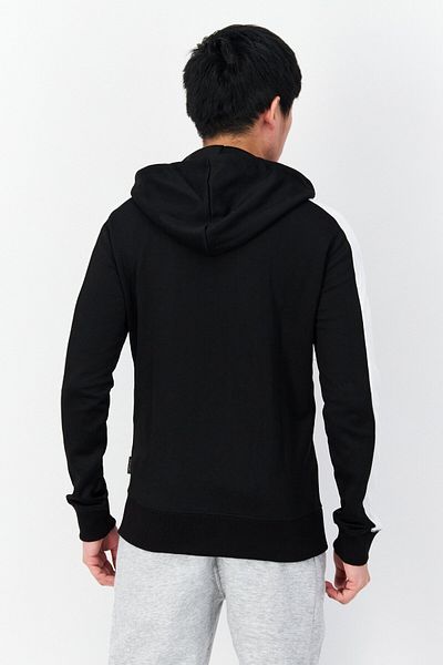 French Connection Men Hood With Drawstring Printed Long Sleeve Sweatshirts, Black