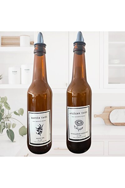 Kalite Sepetinde 2'li Zeytinyağı Ve Sıvıyağ Şişesi Yağdanlık 750 ml