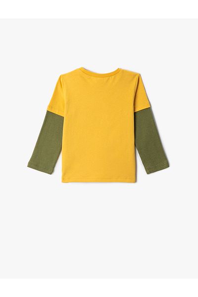 Koton Baby Boy Long Sleeve Camping Themed Hedgehog Looking T-Shirt 3wmb10360tk