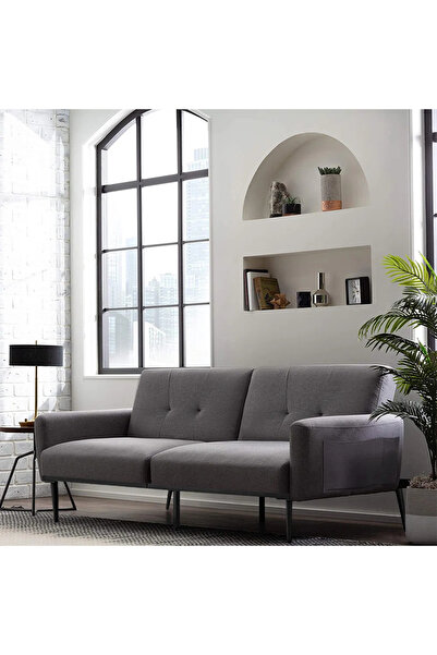 SCY Sohewson Metal Ayak İç Mekan 2Li Koltuk Dergilikli Cepli Kolçaklı Lobi Ko...