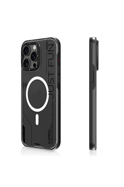 Youngkit iPhone 16 Pro Uyumlu Kılıf Magsafe Şarj Özellikli Çıkarılabilir Arka Yüzeyli Youngkit Mecha Siyah