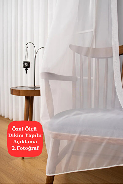 Perde Pendik Silk Crepe Tulle Curtain - Plain Simple and Stylish Tight Pleat