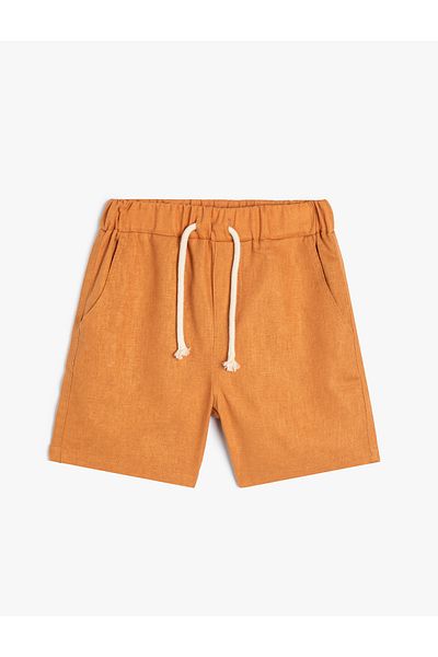 Koton Linen Shorts - Tie-Up Waist, Pocket Design