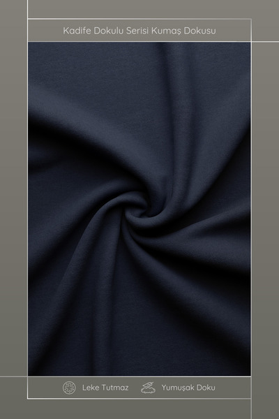 MARİTSA Navy Blue Velvet Textured Throw Pillow Cover - 40X40Cm Throw Pillow