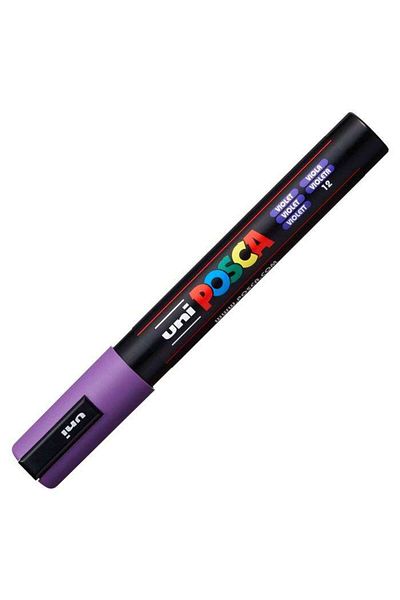Uni Pc-5M Posca Marker - 1.8-2.5 mm Violet Painting Marker