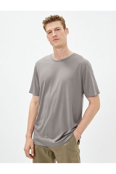 Koton Βασικό σετ μπλουζών 3 τεμαχίων Crew Neck Viscose Blend κοντά μανίκια
