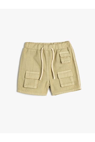 Koton Shorts Cargo Pocket Detailed Tie Waist Cotton