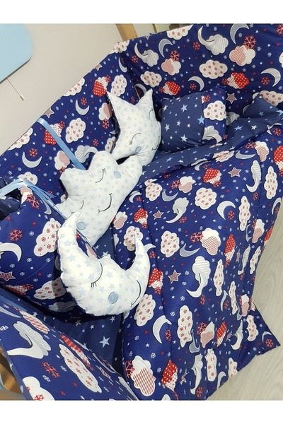 Baby Clime 70X130 Baby Sleeping Set - Mosquito Net - Moon Cloud Star (Excluding the Mobile Crib)