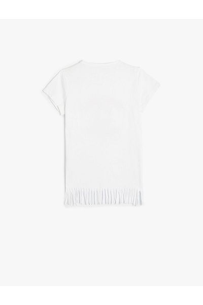 Koton Tricou cu ciucuri imprimat cu unicorn cu mânecă scurtă
