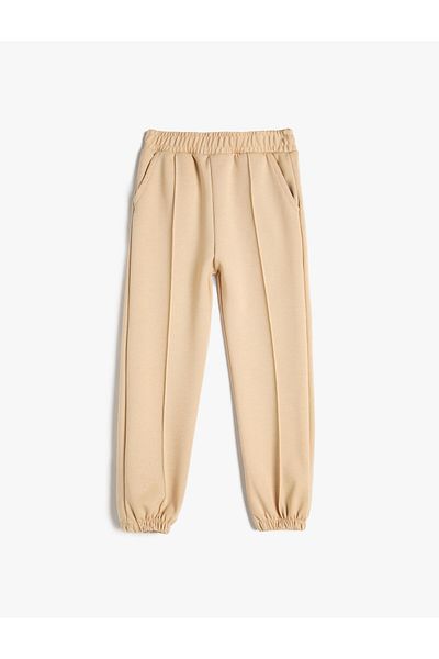 Koton Basic-Jogger-Jogginghose mit gerippter, elastischer Taillentasche