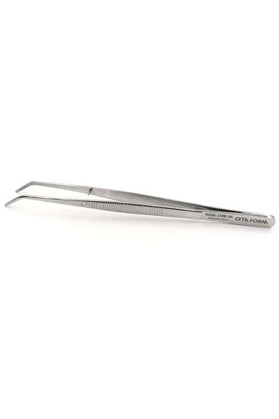 CETA FORM Tweezers 09 - Curved Tip Pin Tap, 160mm Blunt Tip 2mm