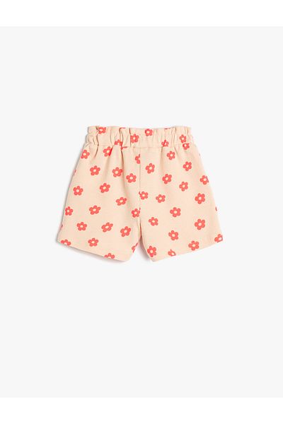 Koton Shorts Floral Textured Cotton with Elastic Waist