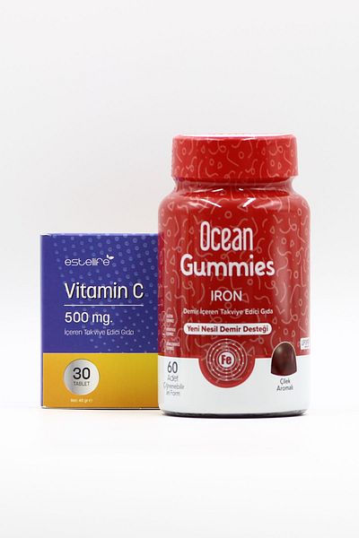 Ocean Iron Supplement Gummies - Chewing Form and Vitamin C 30 Tb