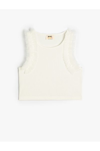 Koton Crop Athlete Tüll Detailliert Gerippt